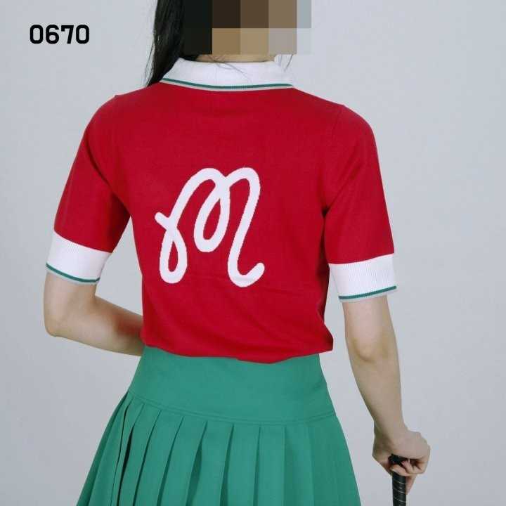 말본 여자 0670 M 스크립트 스웨터 반팔 니트(3color)