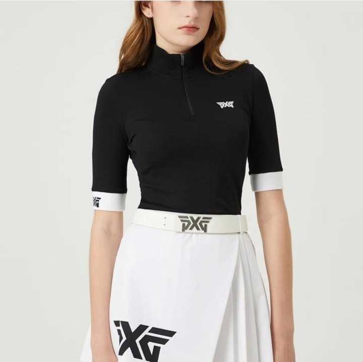 PXG 여성 여름 모크넥 배색 셔츠(3color)