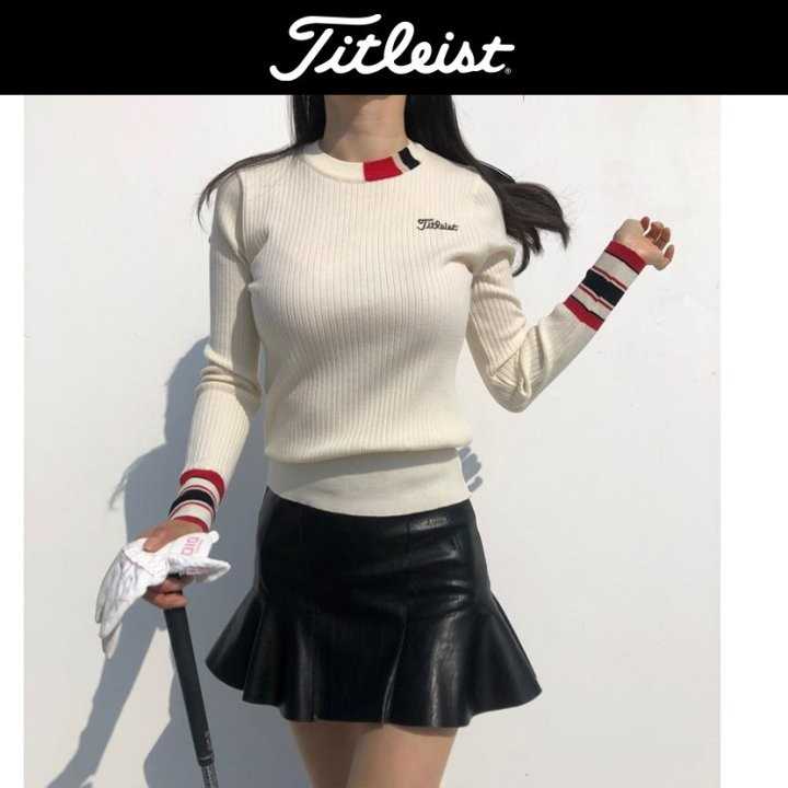 타이틀리스트 여성 시보리 배색 라운드 긴팔(2color)