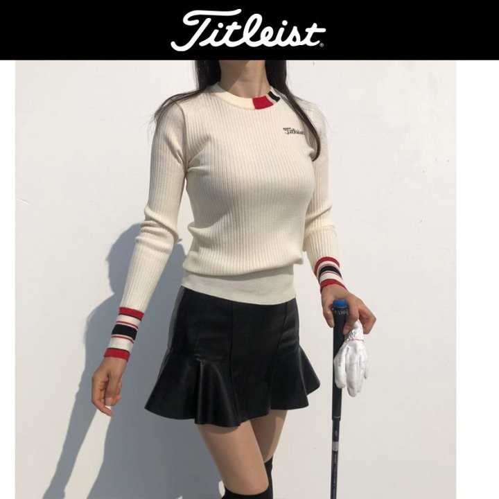 타이틀리스트 여성 시보리 배색 라운드 긴팔(2color)