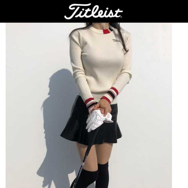 타이틀리스트 여성 시보리 배색 라운드 긴팔(2color)