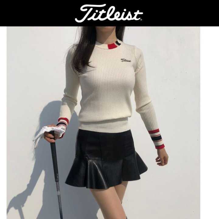 타이틀리스트 여성 시보리 배색 라운드 긴팔(2color)