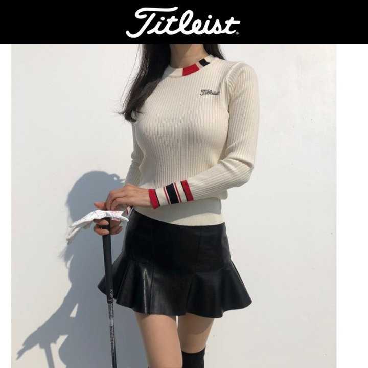 타이틀리스트 여성 시보리 배색 라운드 긴팔(2color)