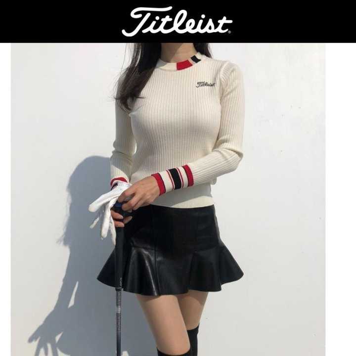 타이틀리스트 여성 시보리 배색 라운드 긴팔(2color)
