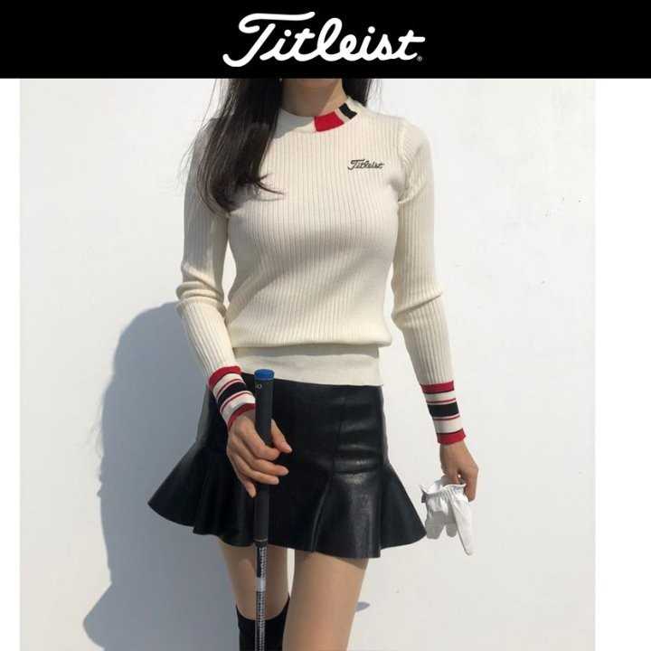 타이틀리스트 여성 시보리 배색 라운드 긴팔(2color)