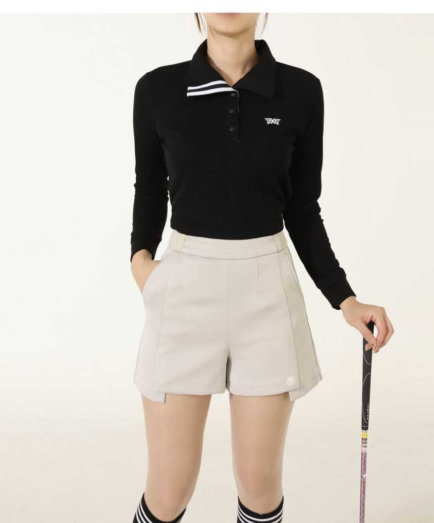 PXG 수입 우먼 슬라브리스 롱 카라 티셔츠(2color)
