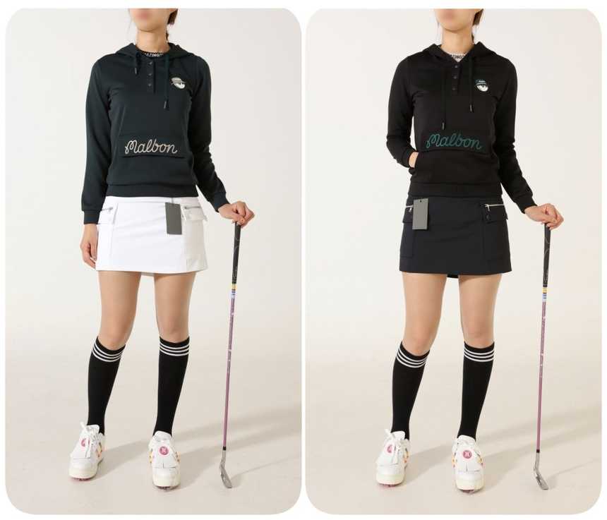말본 여성 수입 자수 스크립트 후드 맨투맨 입고(2color)