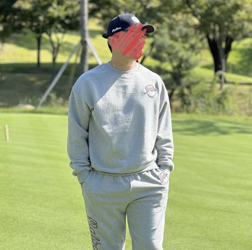 말본 남녀공용 버킷햇 로고 맨투맨 조거세트