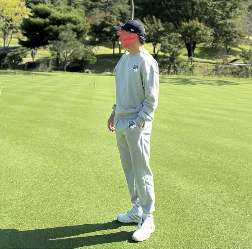 말본 남녀공용 버킷햇 로고 맨투맨 조거세트