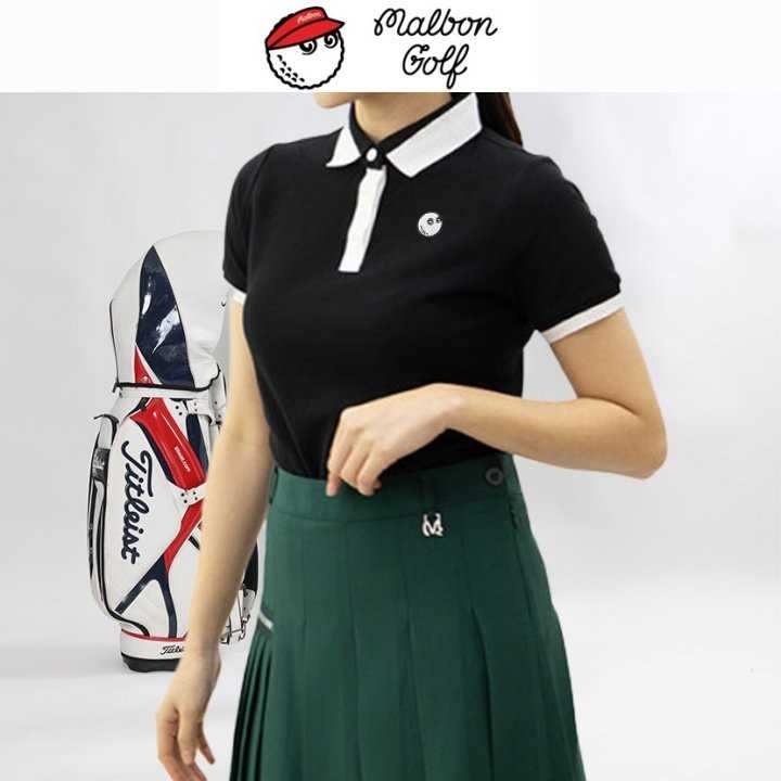 말본 여성 투톤 골지카라 반팔(3color)