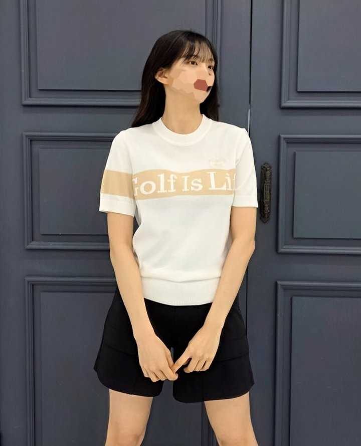 말본 여성 여름 GOLF is Life 배색 니트(5color)