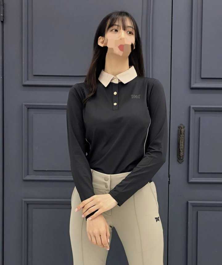 PXG 여성 라인 배색 PK 셔츠 펀칭 투어 셔츠(3color)