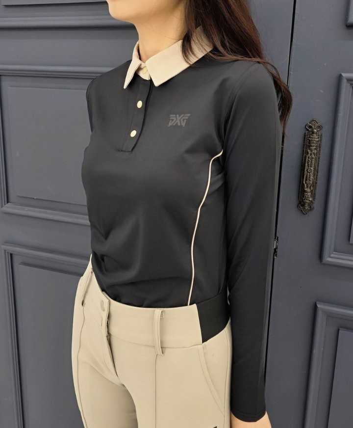 PXG 여성 라인 배색 PK 셔츠 펀칭 투어 셔츠(3color)