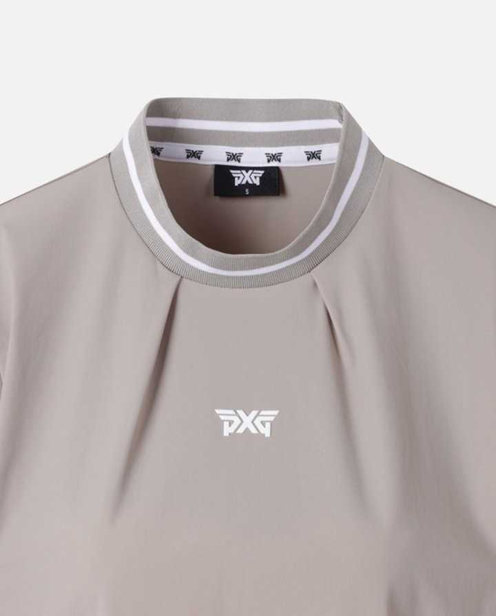 PXG 여성 여름 핀턱 포인트 숏 슬리브 티셔츠
