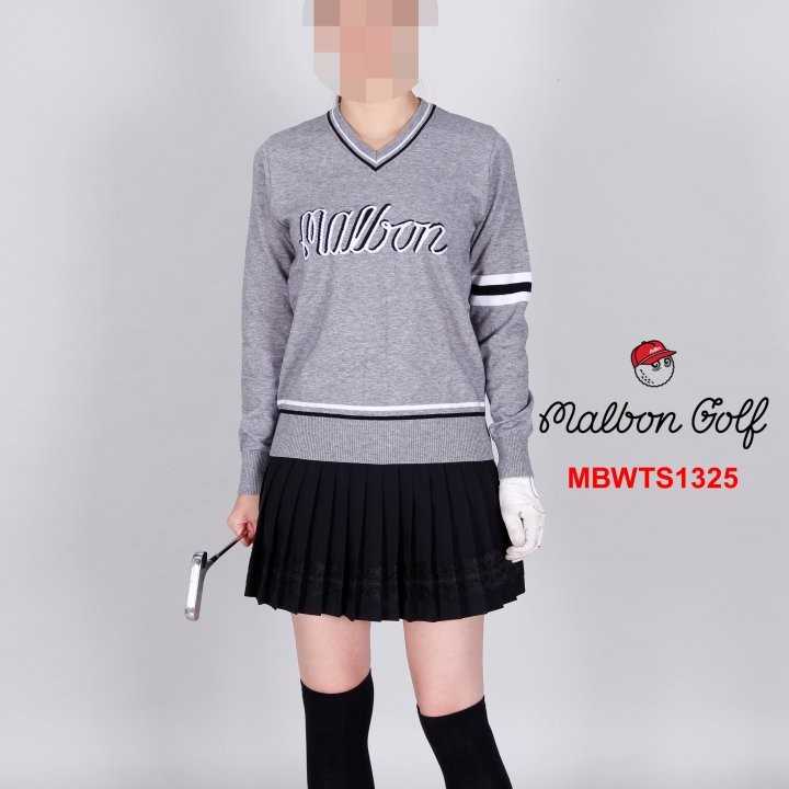 말본 여자 MBWTS1325 라운드 넥 로고 니트 탑(2color)