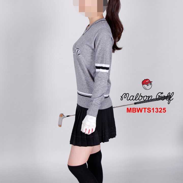 말본 여자 MBWTS1325 라운드 넥 로고 니트 탑(2color)