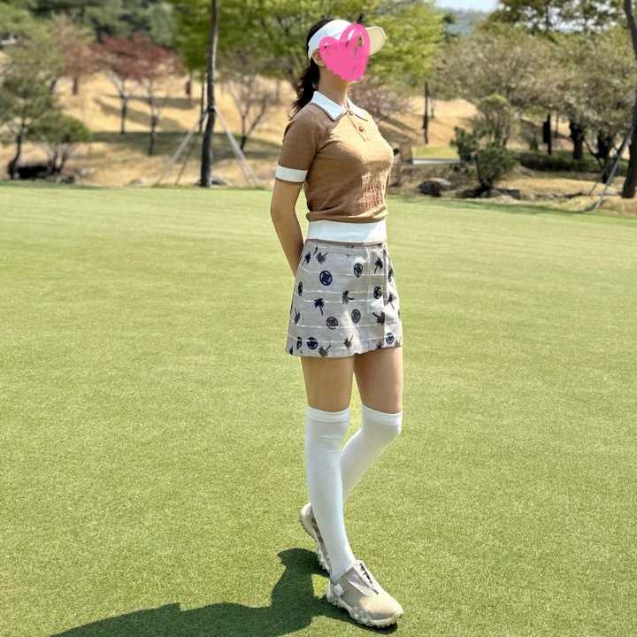 지포어 여성 테리 자카드 쇼츠 슬리브(2color)