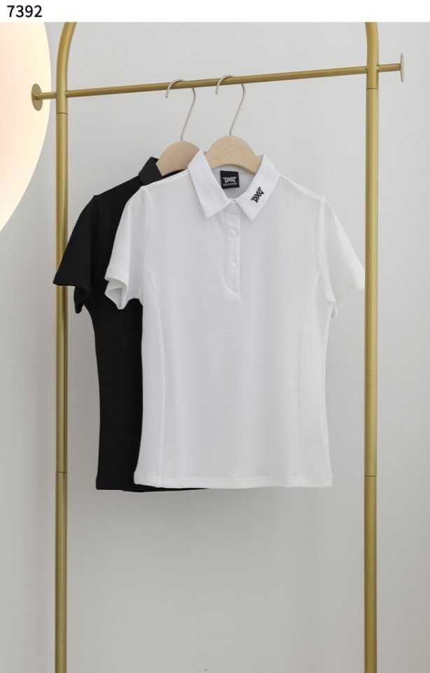PXG 수입고급 여성 베이직 엠보 썸머 카라티셔츠(2color)
