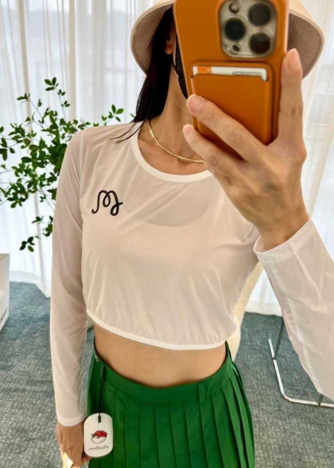 말본 여성용 썸머 메쉬 크롭 골프 이너티셔츠(2color)