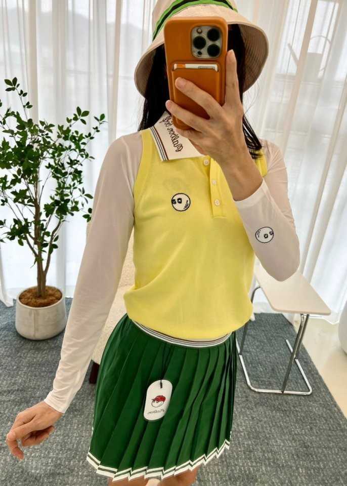 말본 여성용 썸머 메쉬 크롭 골프 이너티셔츠(2color)