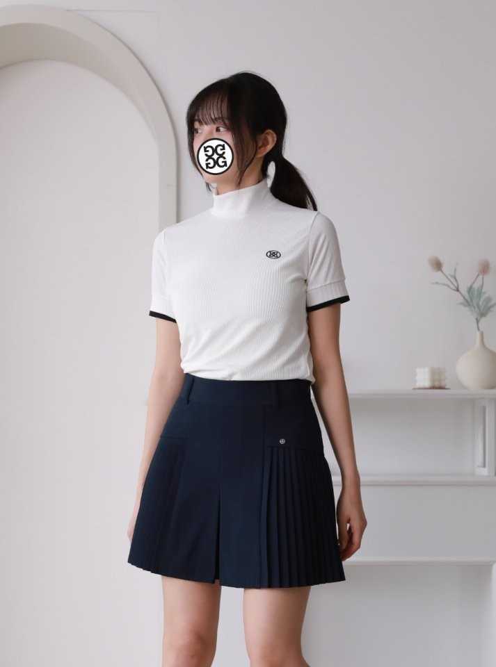 지포어 여름 여성용 모크넥 셔츠(2color)