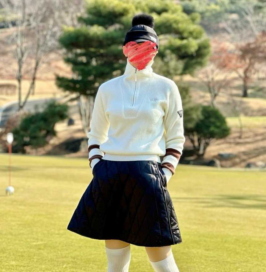 PXG 우먼 윈터 윈드프루프 하프 집업 스웨터