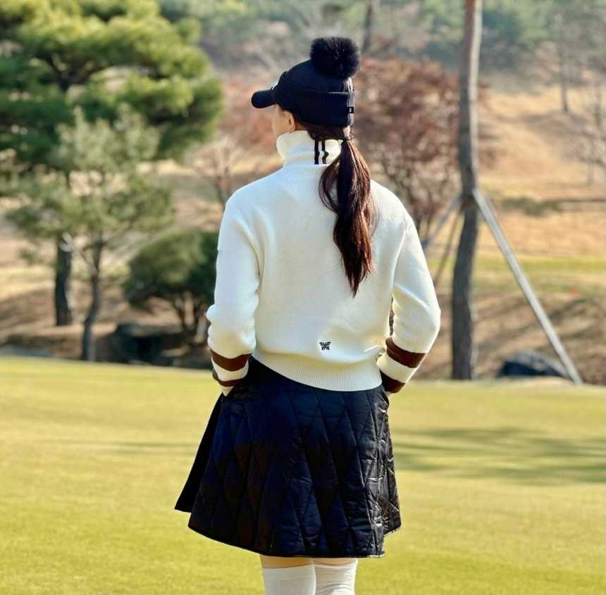 PXG 우먼 윈터 윈드프루프 하프 집업 스웨터