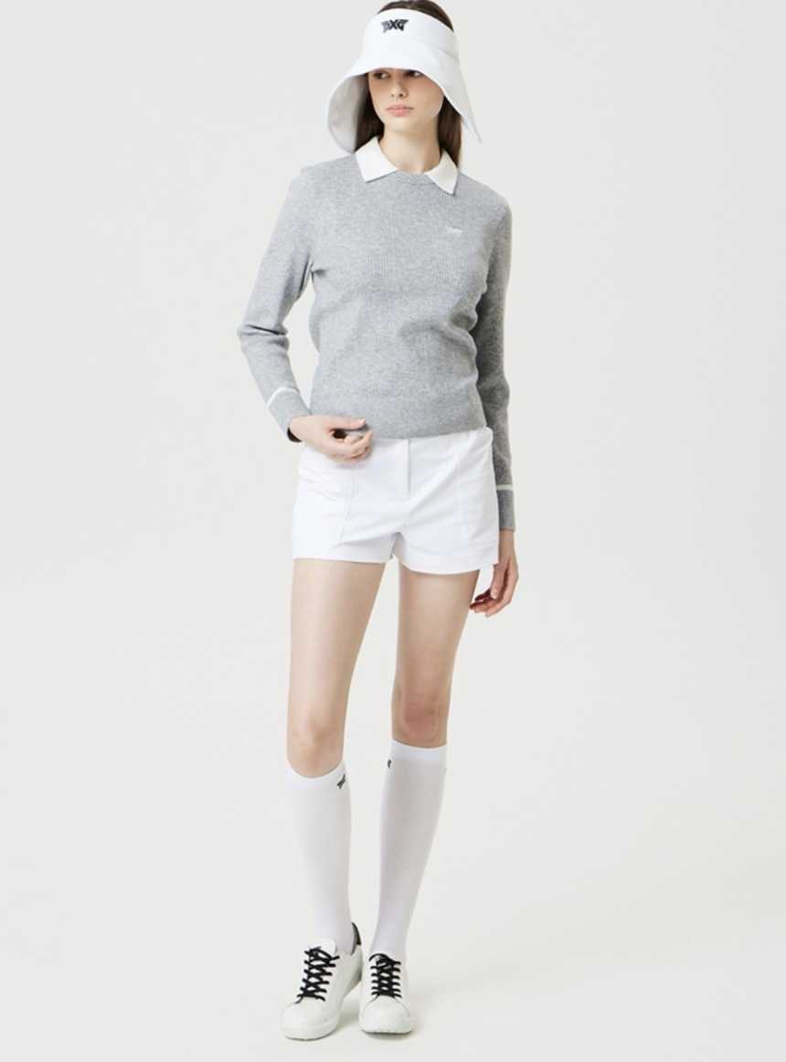 PXG 여성 칼라 넥 스웨터