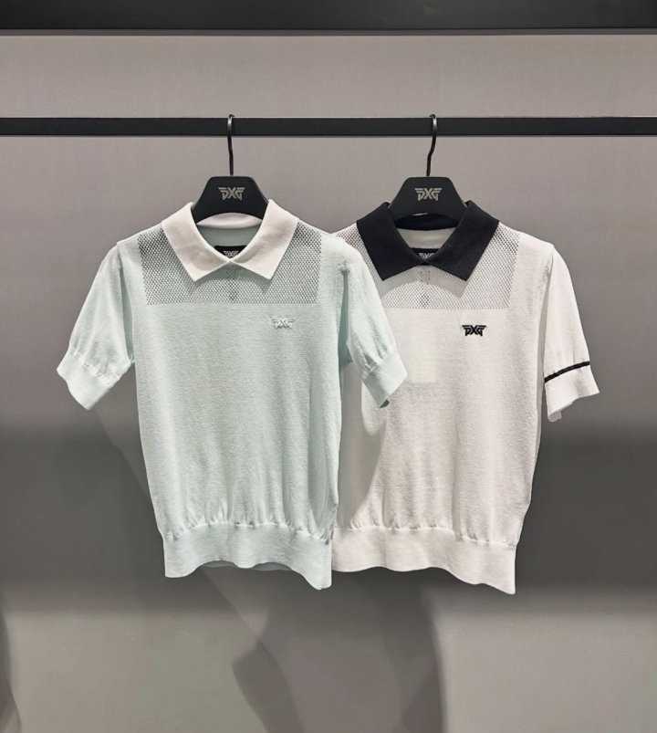 PXG 여성 여름 시스루 숏 슬리브 니트(2color)