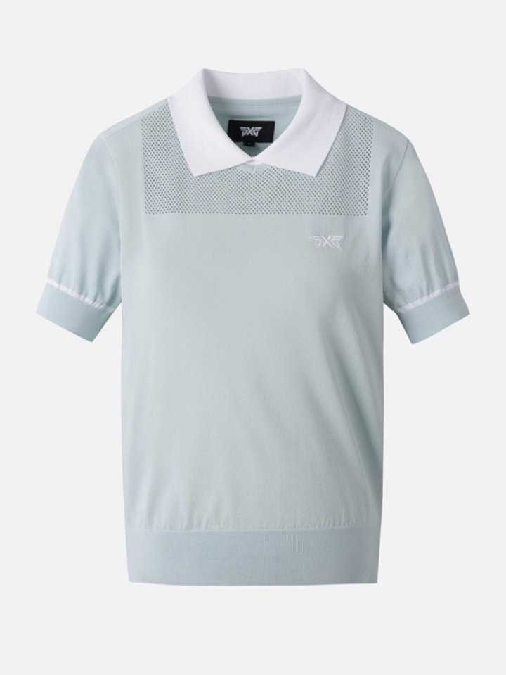 PXG 여성 여름 시스루 숏 슬리브 니트(2color)