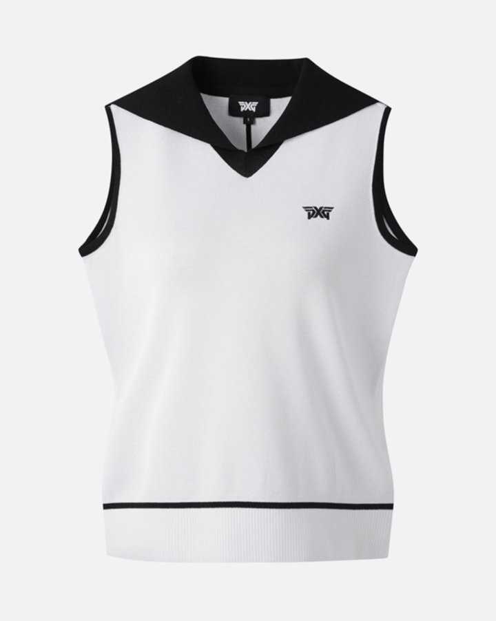 PXG 여성 여름 카라 니트 베스트(2color)