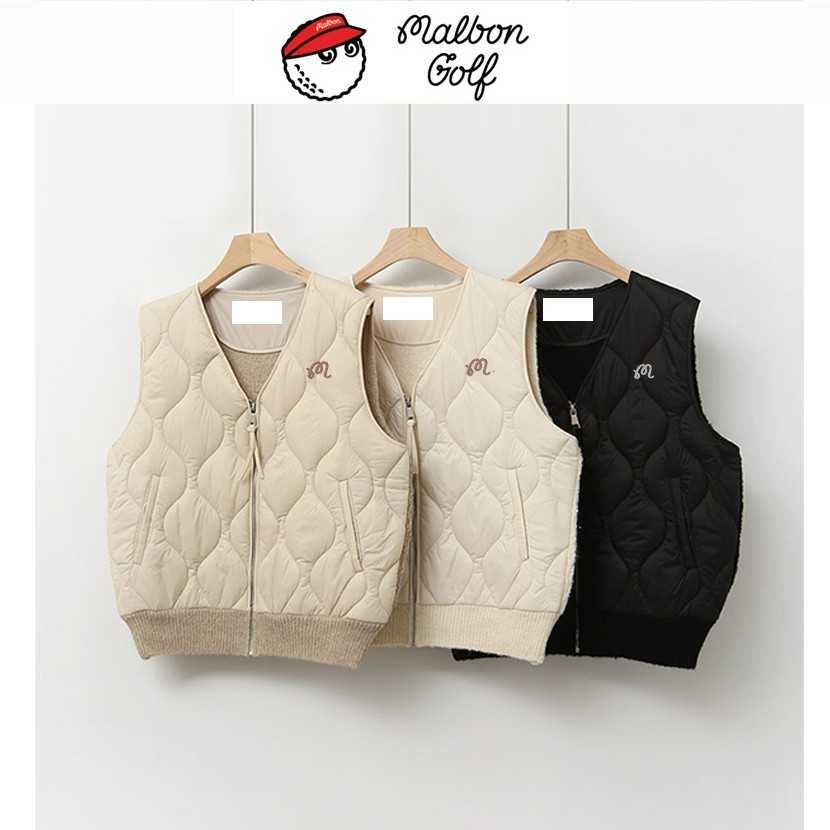 말본 여성 웨이브 퀼팅 조끼 패딩(3color)