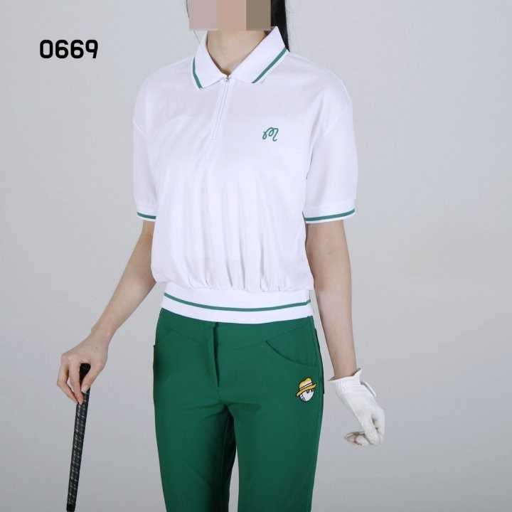 말본 여자 0669 PK 반집업 반팔 카라티셔츠 지퍼티(4color)