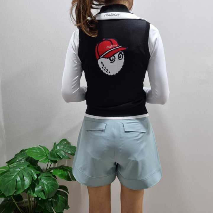 말본 여성 하프 집업 카라 니트베스트(3color)