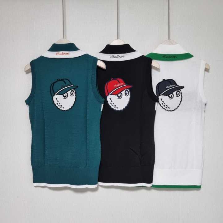 말본 여성 하프 집업 카라 니트베스트(3color)