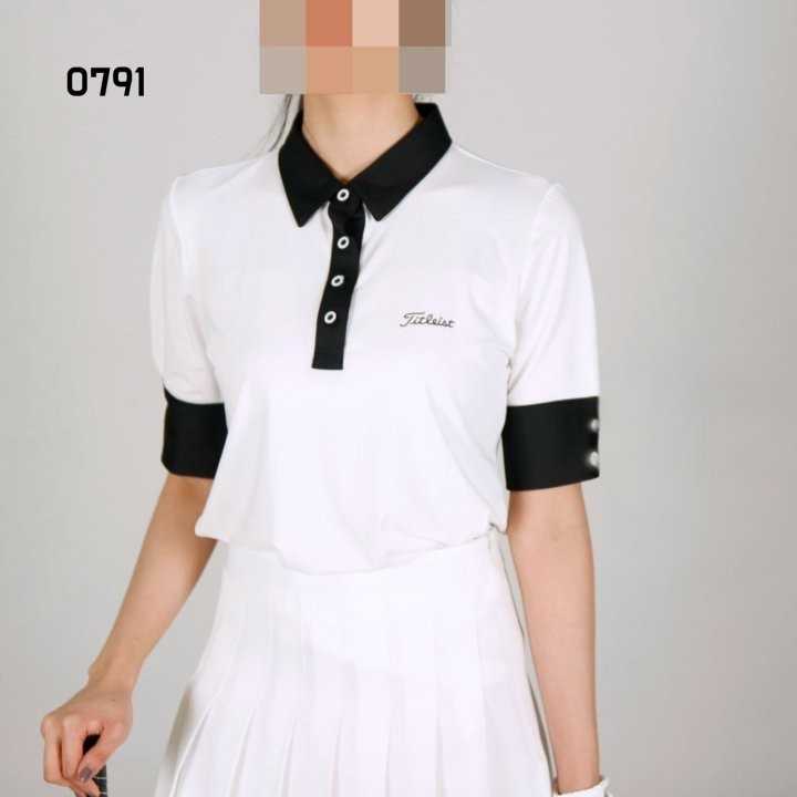 타이틀리스트 여자 0791 팔단추 반팔 카라 티셔츠(2color)