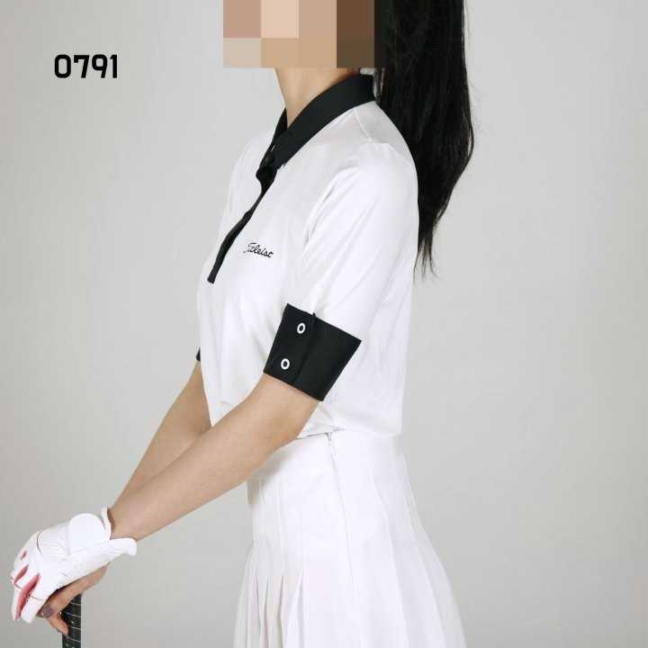 타이틀리스트 여자 0791 팔단추 반팔 카라 티셔츠(2color)
