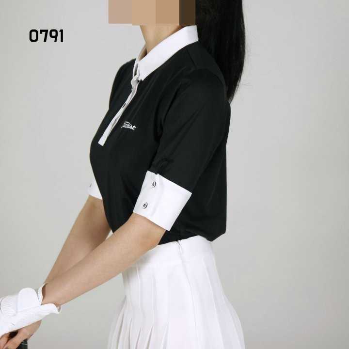 타이틀리스트 여자 0791 팔단추 반팔 카라 티셔츠(2color)