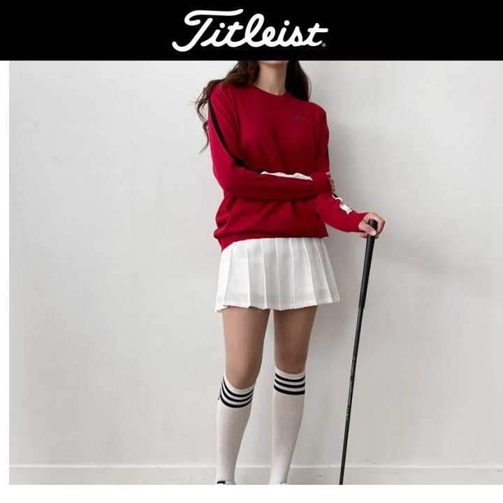 타이틀리스트 여성 골지 팔배색 라운드(2color)