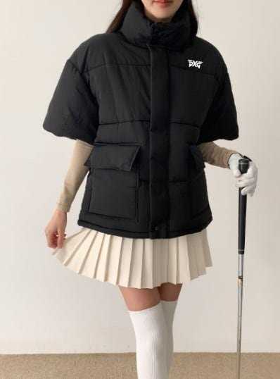 PXG 여성 골프 하이넥 반팔패딩(2color)