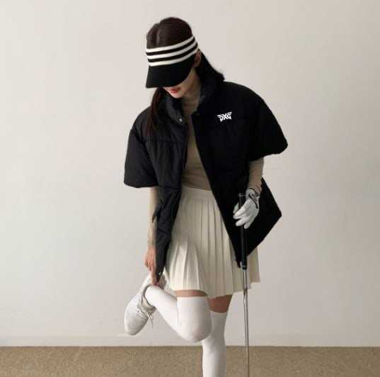 PXG 여성 골프 하이넥 반팔패딩(2color)