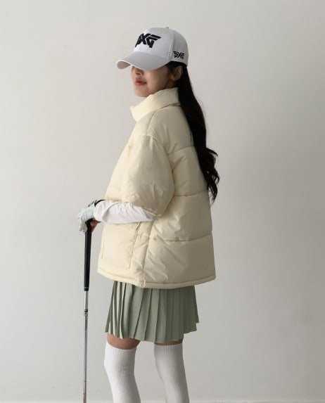 PXG 여성 골프 하이넥 반팔패딩(2color)