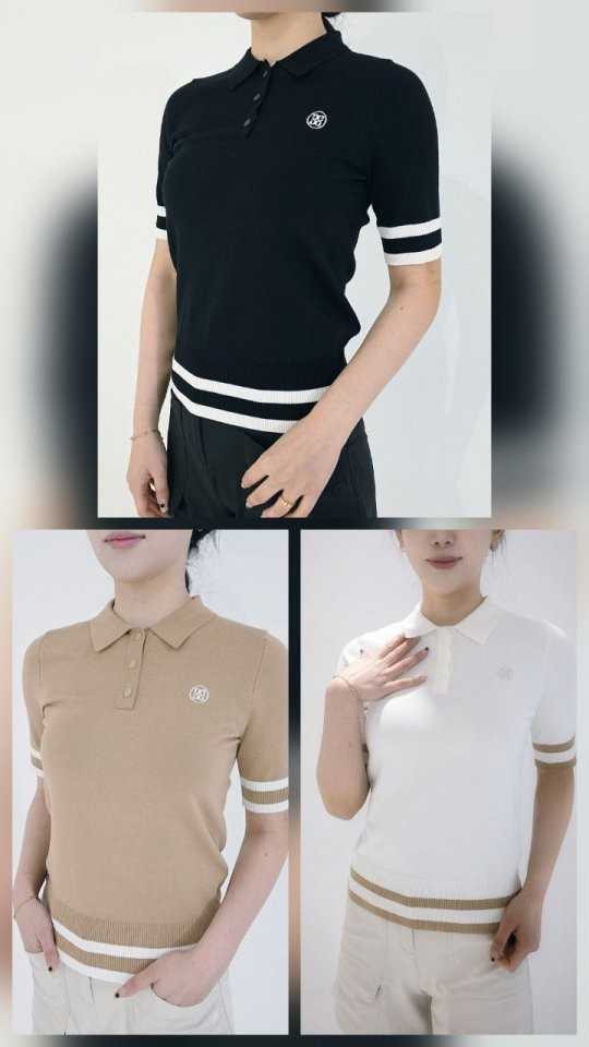 지포어 여성 썸머 골지 카라 스웨터(3color)