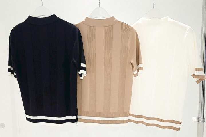 지포어 여성 썸머 골지 카라 스웨터(3color)