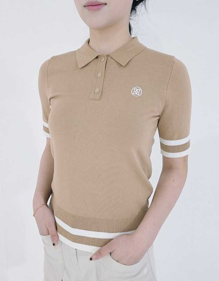 지포어 여성 썸머 골지 카라 스웨터(3color)