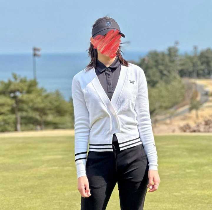 PXG 우먼 컬러 트임 니트 가디건