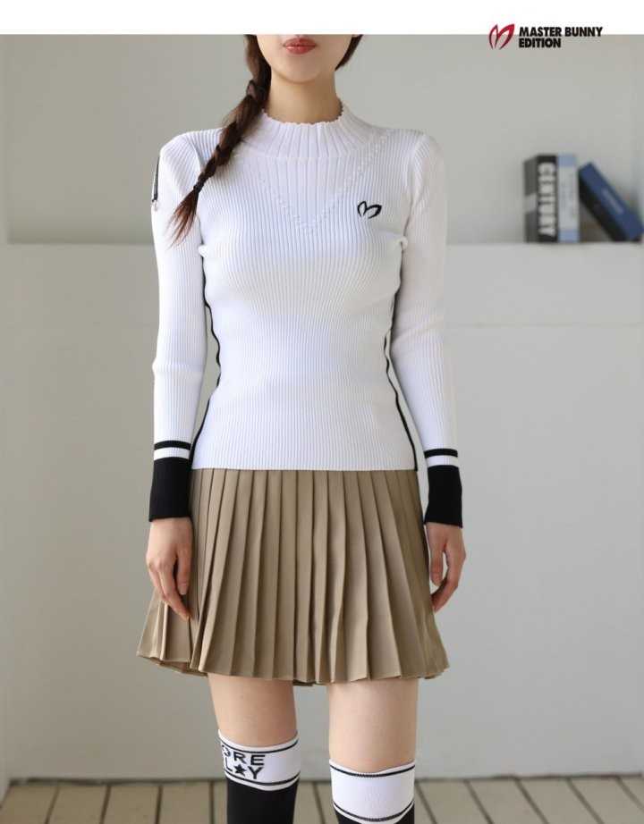마스터바니 여성 셔링 하이넥 골지니트(2color)