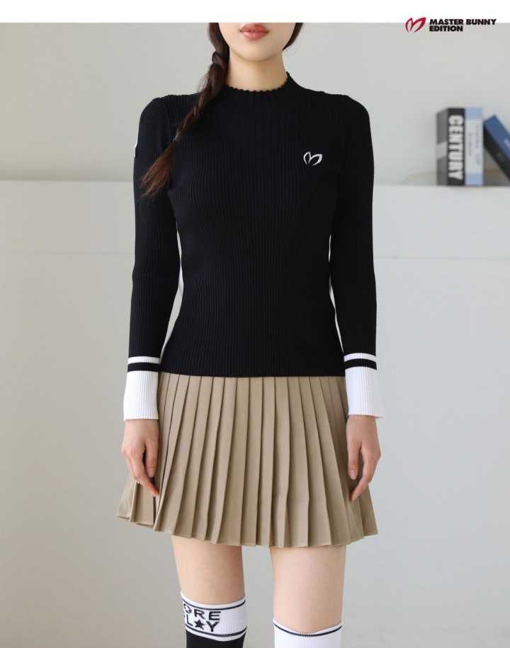 마스터바니 여성 셔링 하이넥 골지니트(2color)
