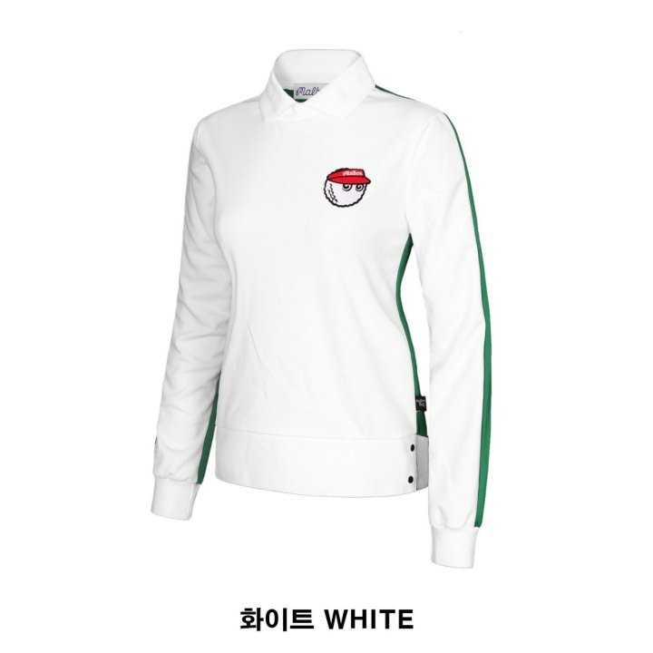 말본 버킷 패치 배색 긴팔 카라티(2color)
