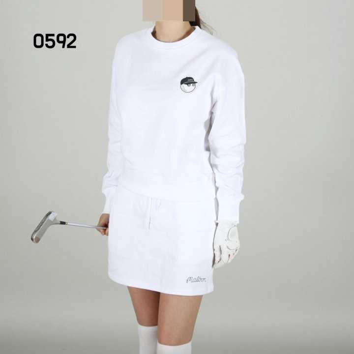 말본 여자 0592 버킷 크루넥 맨투맨 스커트 세트(3color)